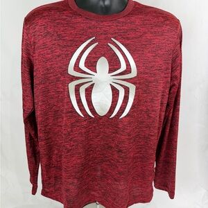 Marvel Red and Black Spider Emblem Long Sleeve Shirt